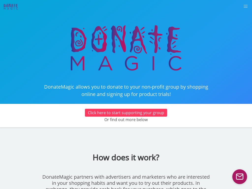 DonateMagic Website Screenshot
